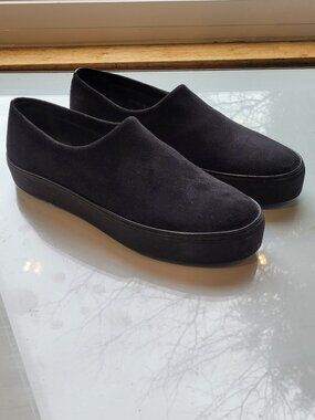 Stuart Weitzman Minimalist Black Suede Slip-on Sneaker Shoes Size 8.5 M